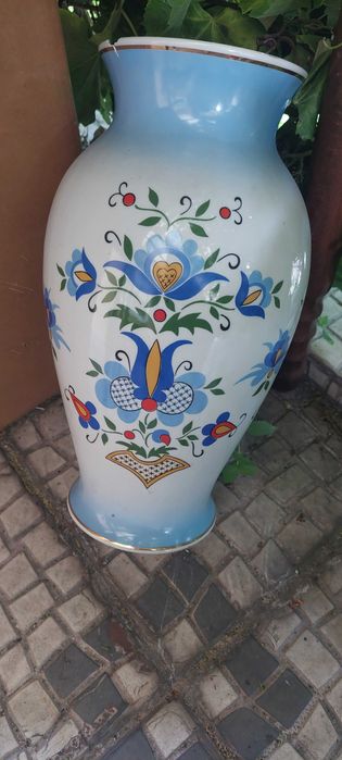 Dzban PRL duży ręcznie zdobiony