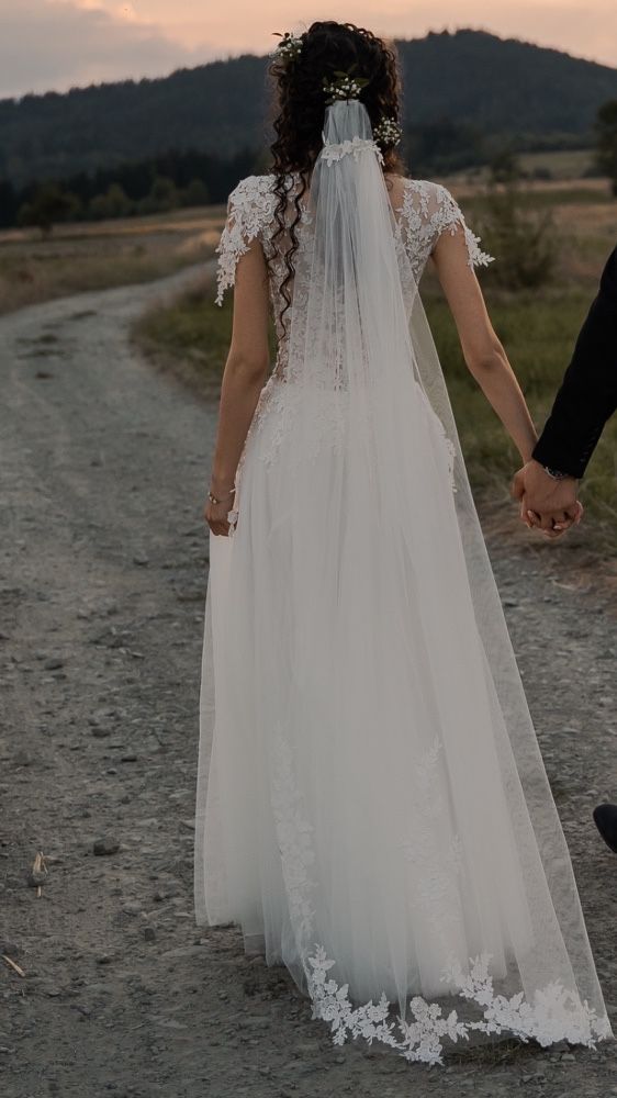 Suknia ślubna boho rustykalna 34/36