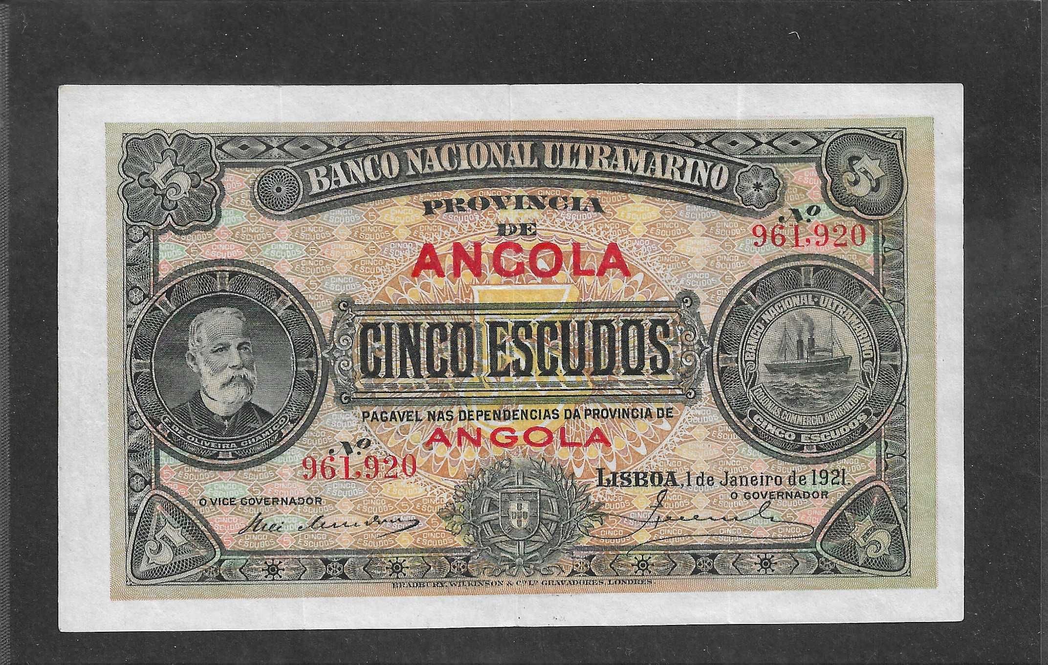 Nota de 5 Escudos - Angola 1921