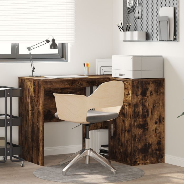 Vidaxl Biurko Narożne Wędzone Dębowe 102X88X75 Cm Drewno Inżynieryjne
