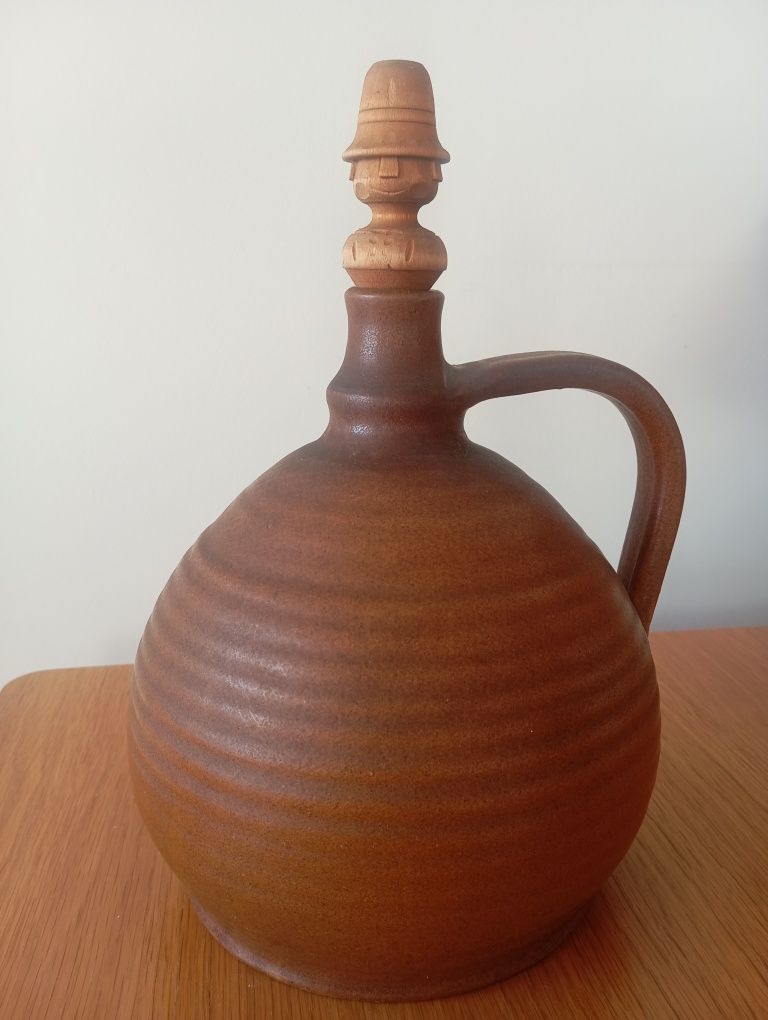 Wazon ceramiczny gliniany bukłak karafka na wino z korkiem