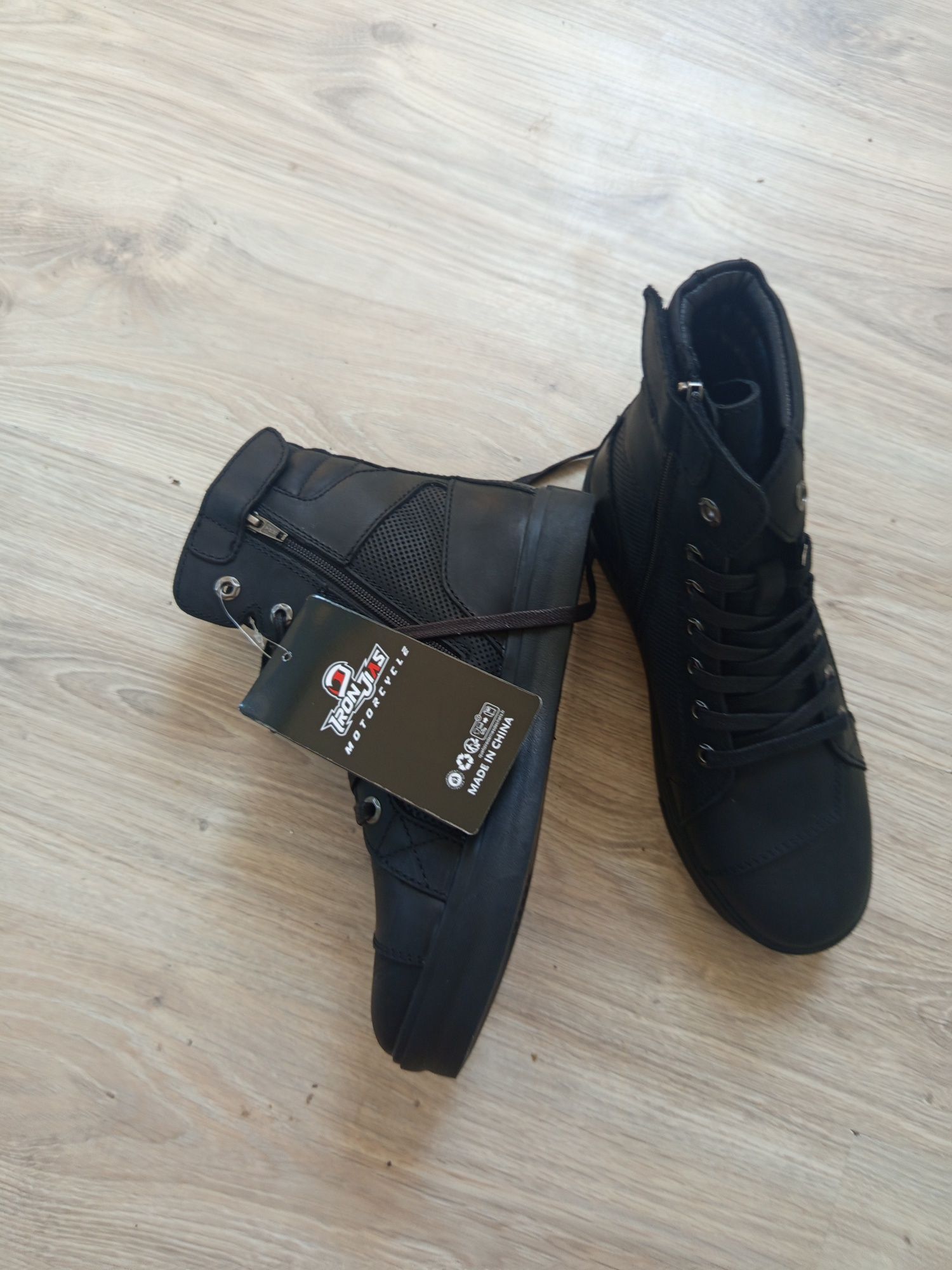 Retro skórzane buty motocyklowe