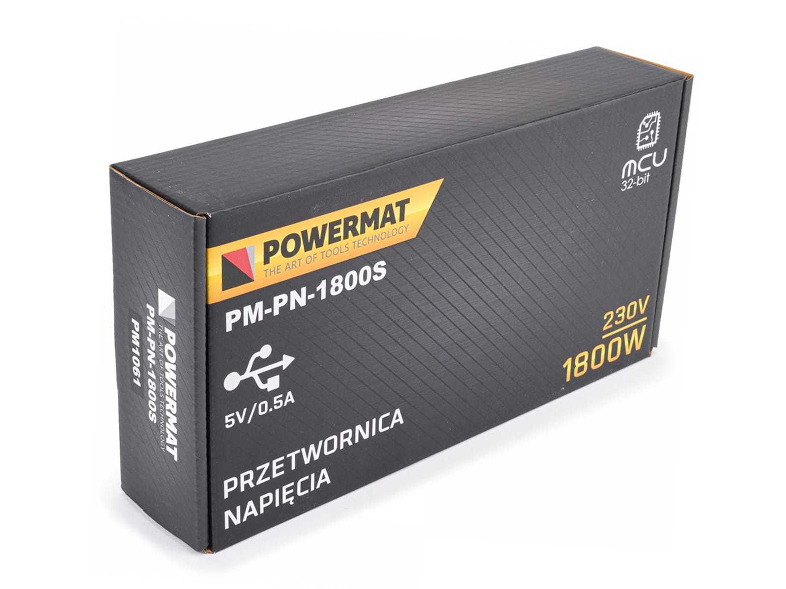 POWERMAT Przetwornica Napięcia Samochodowa 12v 230v 1800w PM-PN-1800S