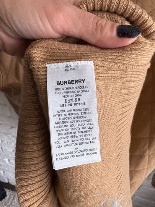 Шерстяний вʼязаний светр куртка зіпка Burberry wool