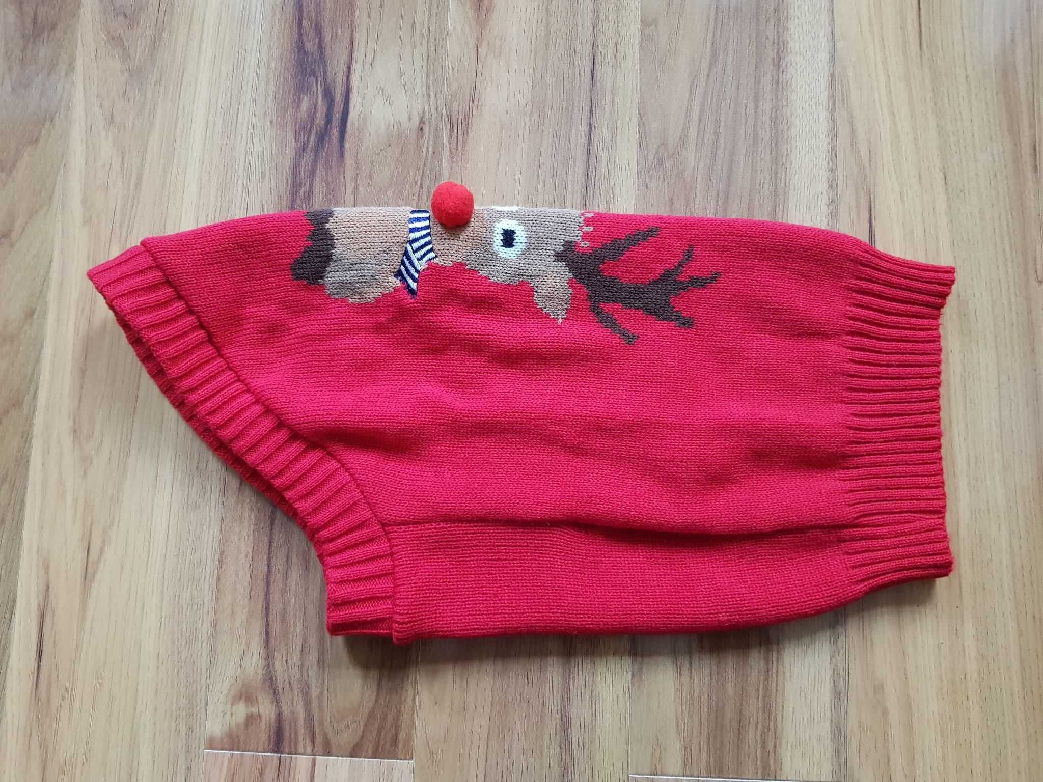 świąteczny sweterek dla pieska czerwononosy renifer Rudolf  My Pets