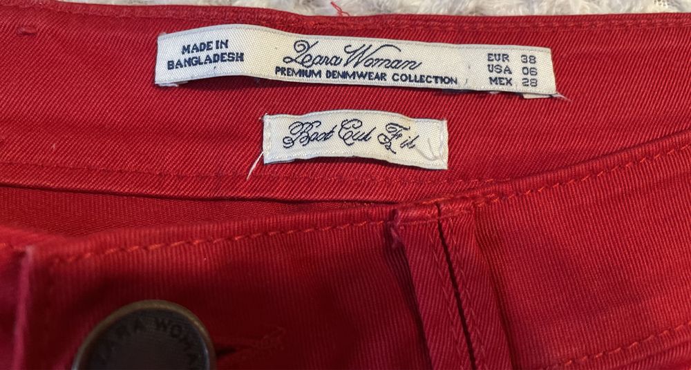 Czerwone spodnie Zara 38