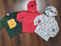 3xBluza H&M Zara C&A Las Czerwona z Kapturem Butelkowa 110 Zieleń 104