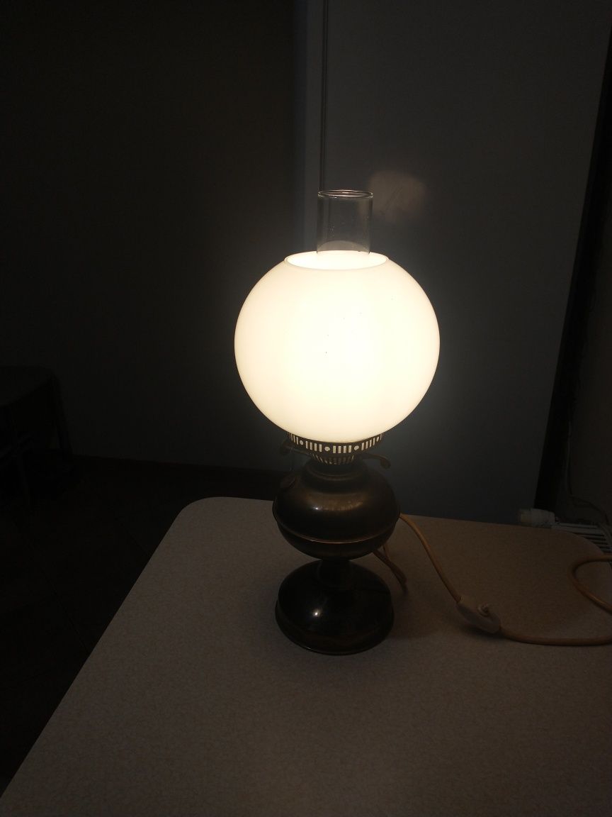 Mosiężna lampa elektryczna 48 cm wysokość