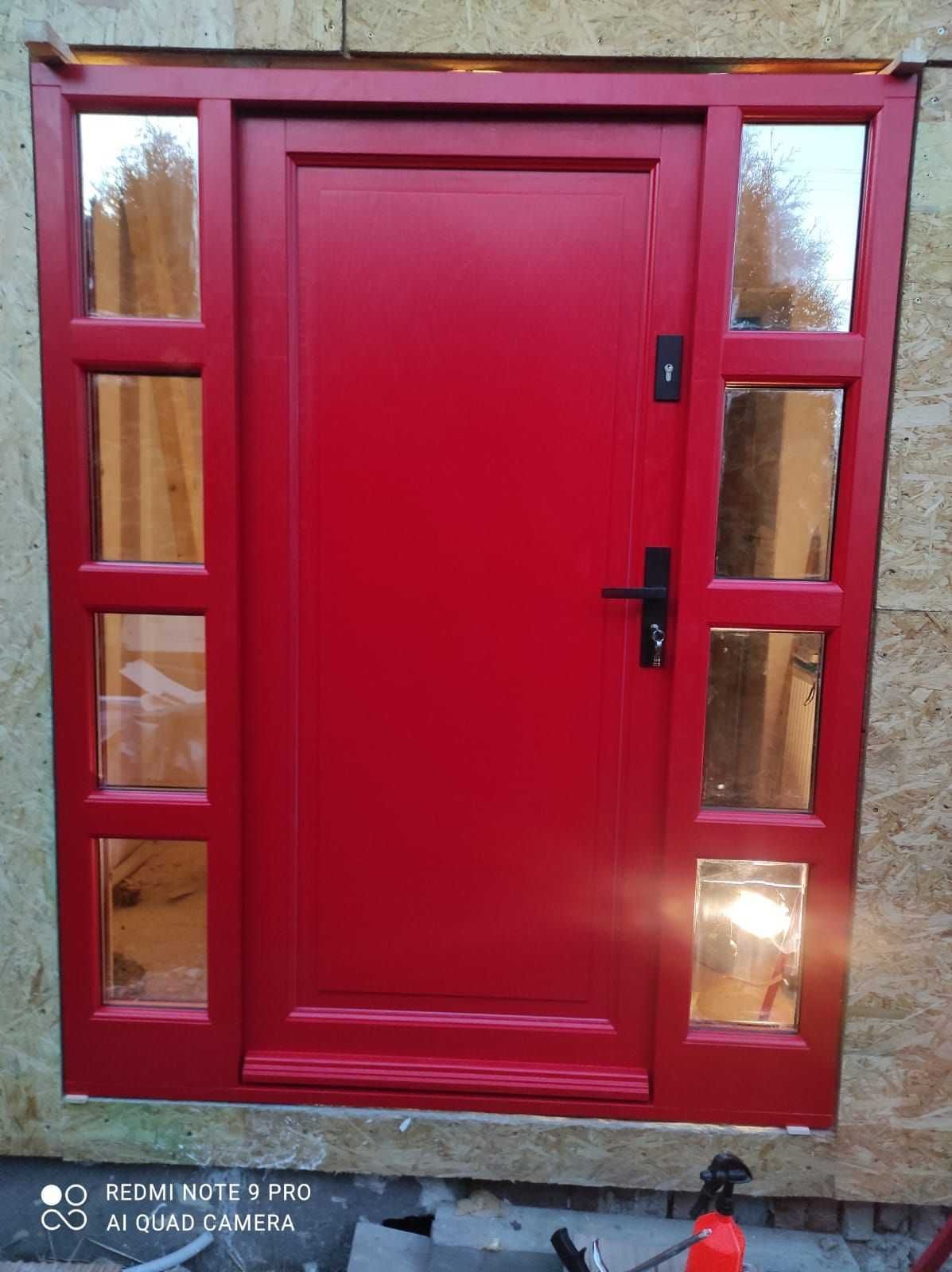 Drzwi wejsciowe dębowe zewnętrzne drewniane  czyste powietrze