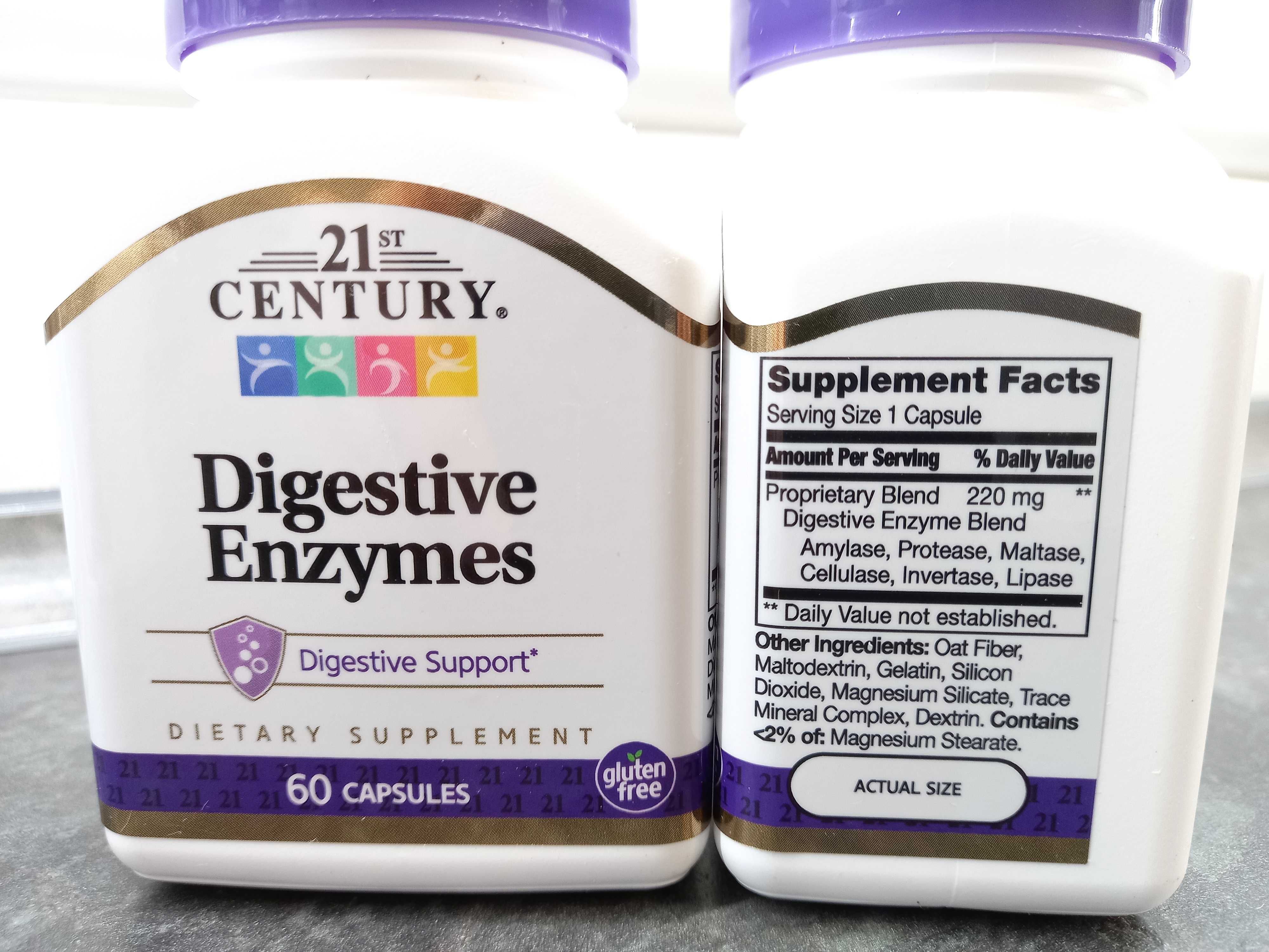 21st Century, Digestive Enzymes (60 капс.), ферменты, энзимы, ферменти