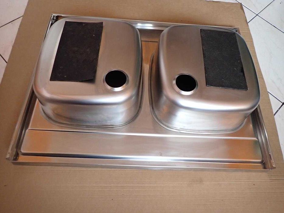 Zlew dwukomorowy Franke 80 x 60 cm stal nierdzewna używany dobry stan