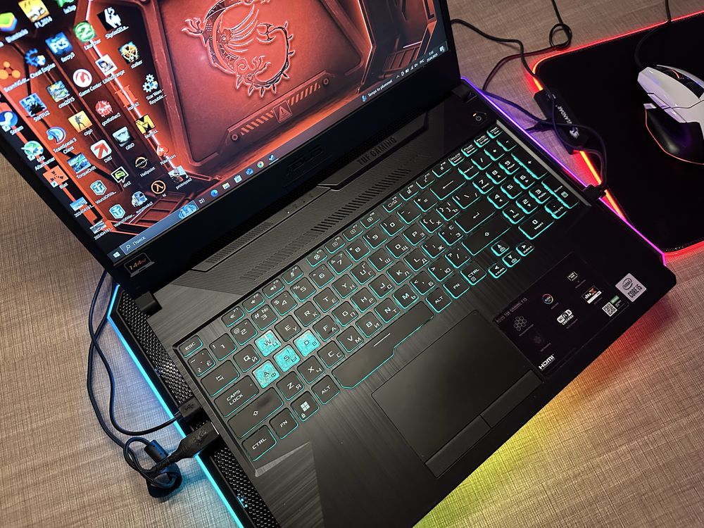 Игровой ноутбук Asus TuF Gaming полный комплект с девайсами!