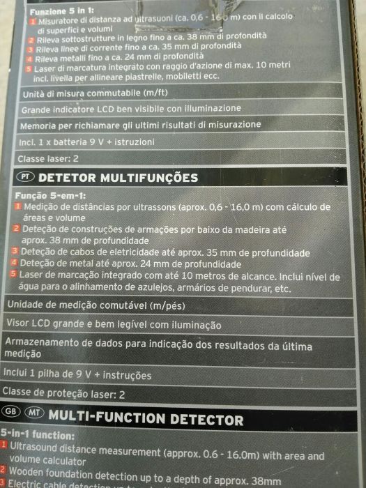 Detector multifunções