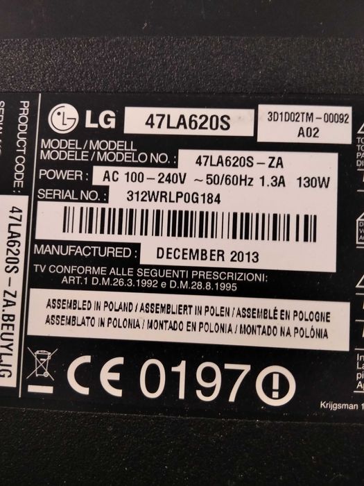 Placa T-Con LG referencia 6870C-0444A