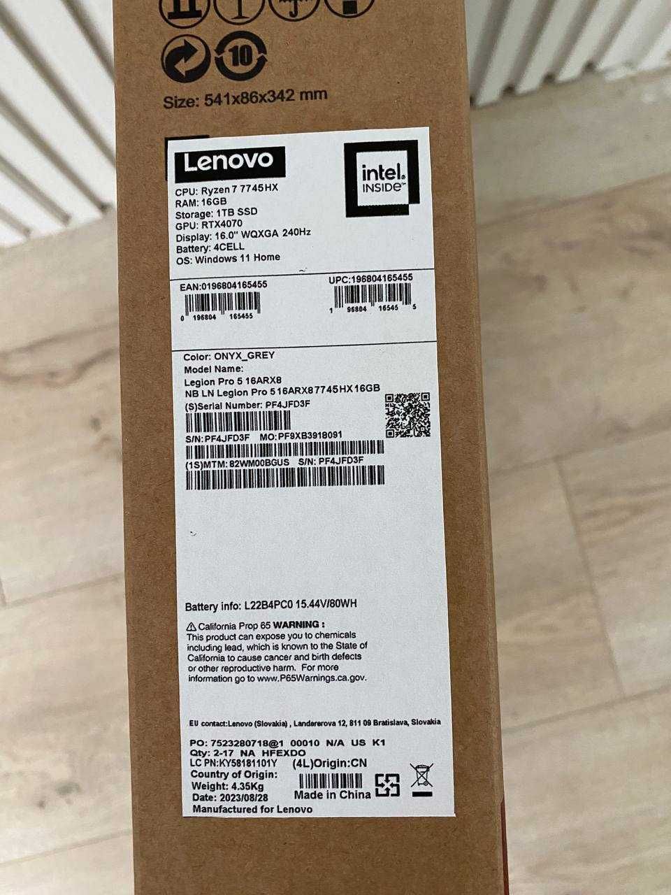 Lenovo Legion 5 Pro 16ARX8 (82WM00BGUS) Ryzen 7 7745HX/16/4070/1TB