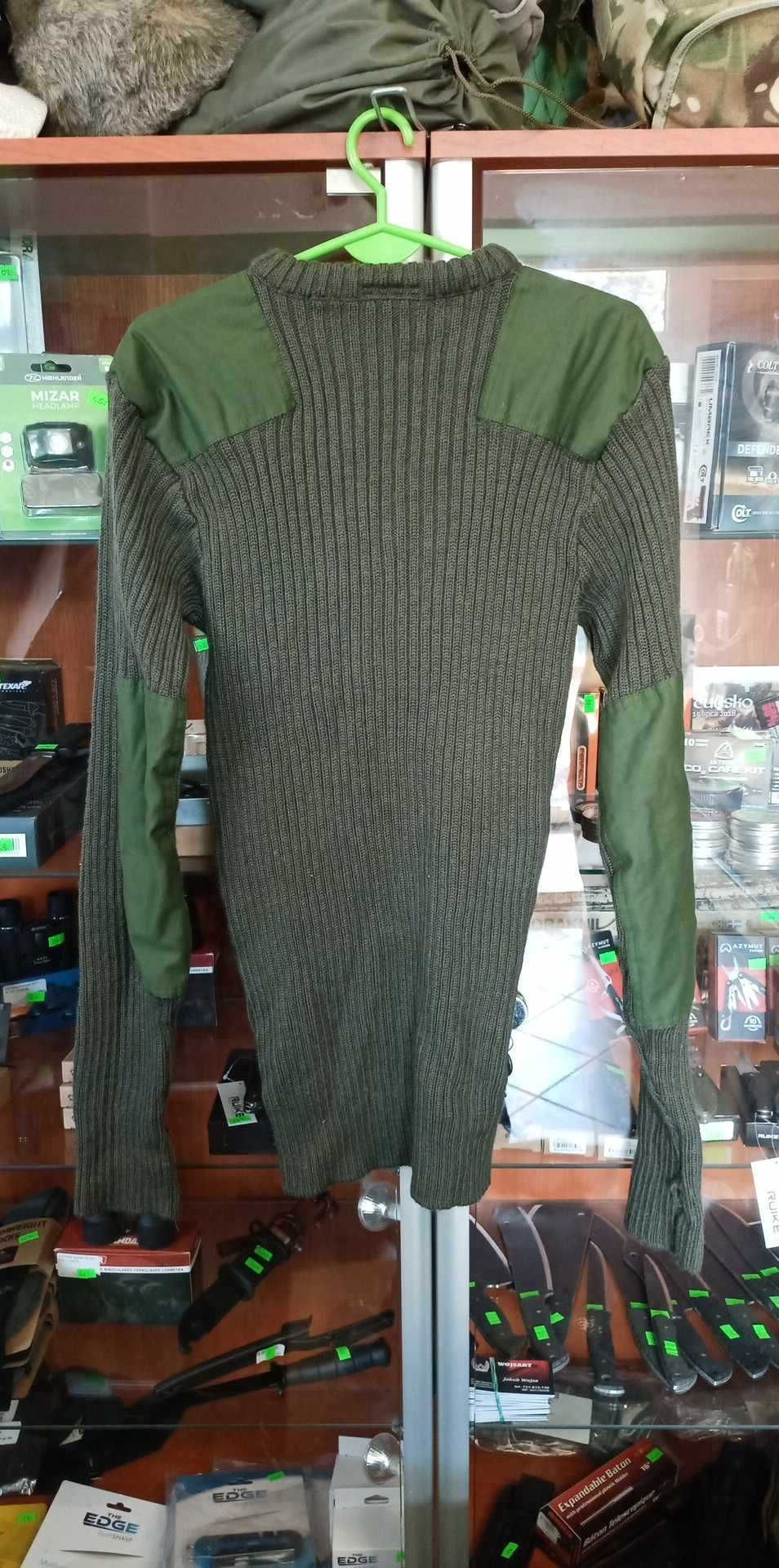 Sweter Wojskowy Armia Szwecja olive 100% ull r.6