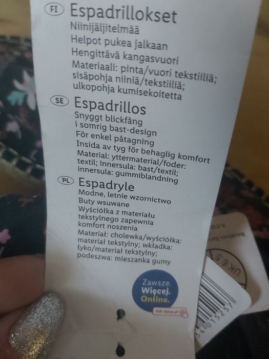 Nowe damskie espadryle