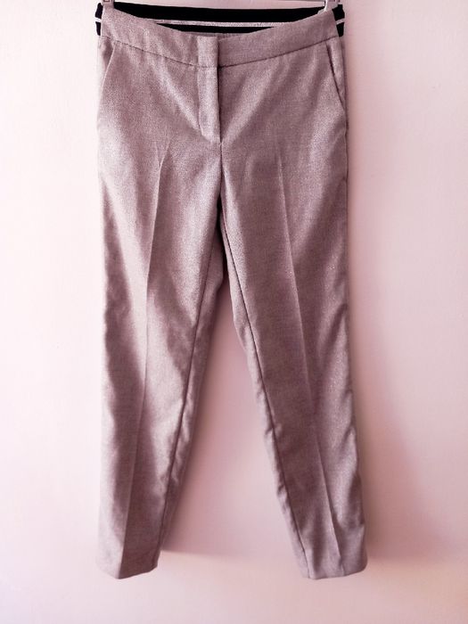 Spodnie szare damskie świecące roz.S/M wymiary opis