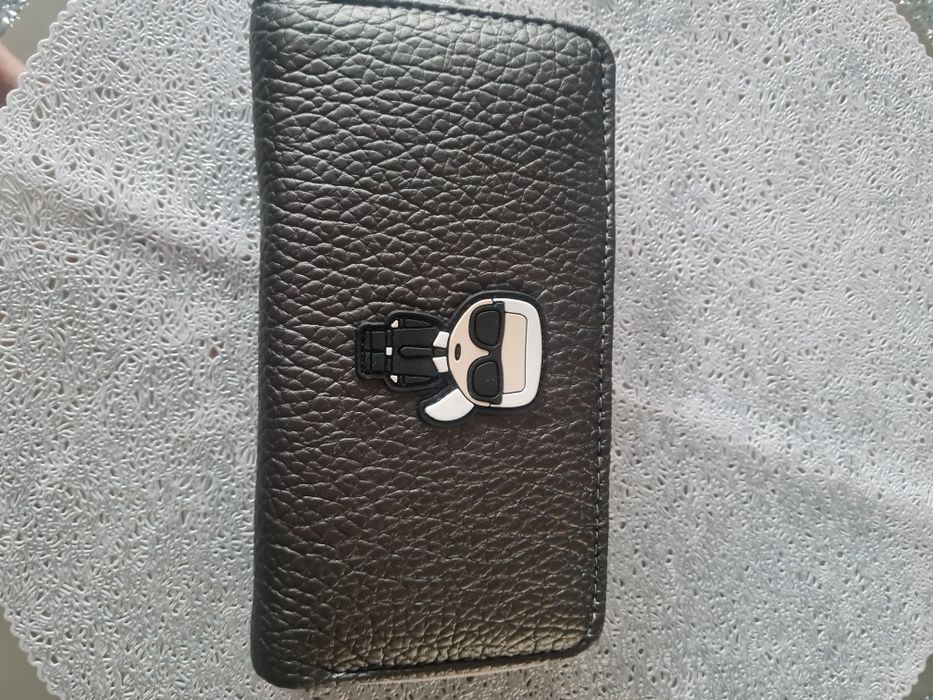 Karl Lagerfeld srebrny damski nowy portfel
