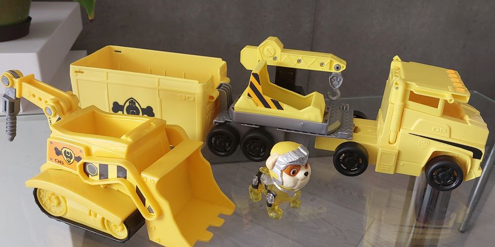 Psi Patrol oryginalny Big Truck Rubble  i spychacz Spin Master orygin