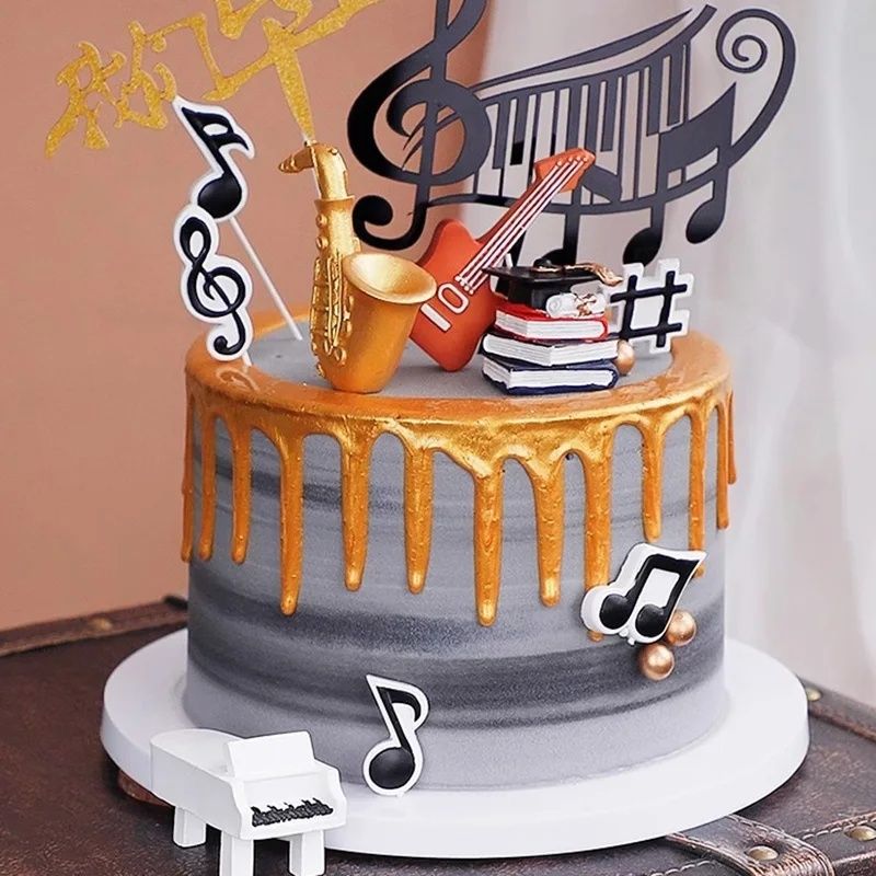 Topper piker na tort muzyka nuty 13.5cm