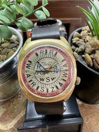 Stary pozłacany radziecki zegarek Poljot budzik rr sws