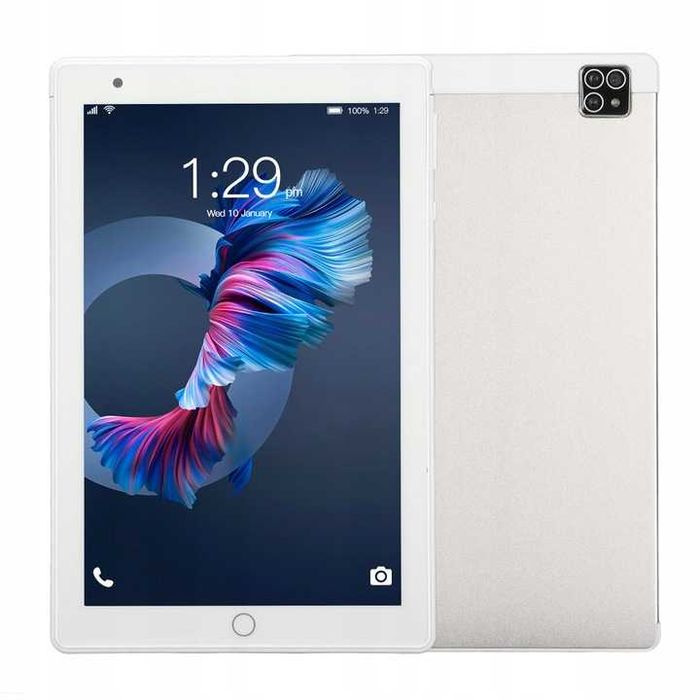 Tablet 8 cali Android 10, FullHD, LTE, Dual SIM, GPS, srebrny
