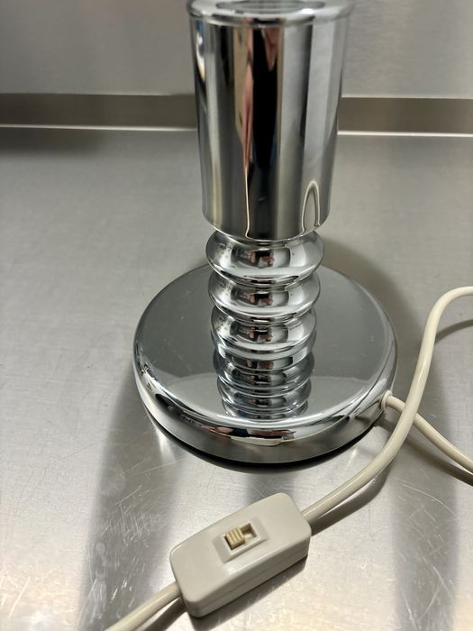 Elegancka Francuska Vintage Lampka Polerowany Chrom z lat 1970tych Top