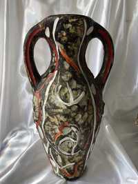 Wazon ceramiczny, zdobiony, handmade, vintage