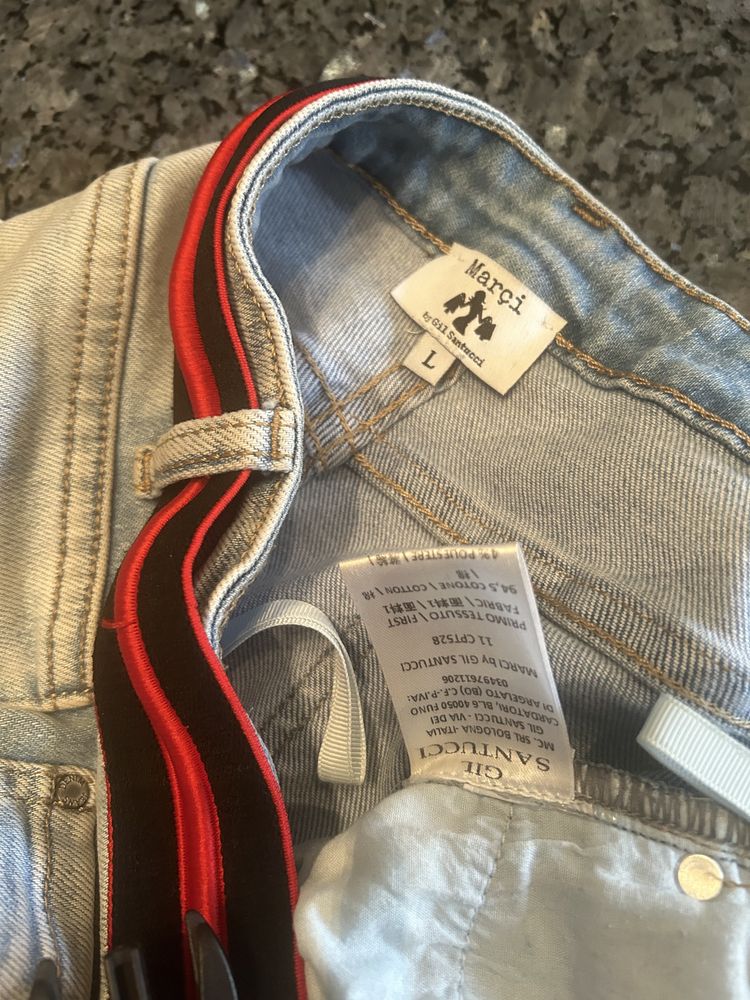Świetne spodnie jeans Gil Santucci z paskiem. r.L/Xl