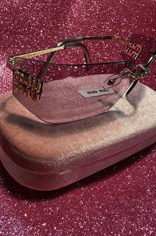 Oculos de Sol Miu Miu MU 54YS dourado Roxo Claro