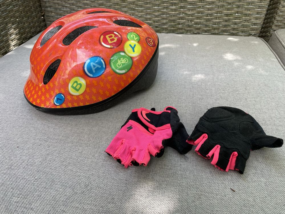 Велошлем дитячий (48-54) велоперчатки дитячі Specialized