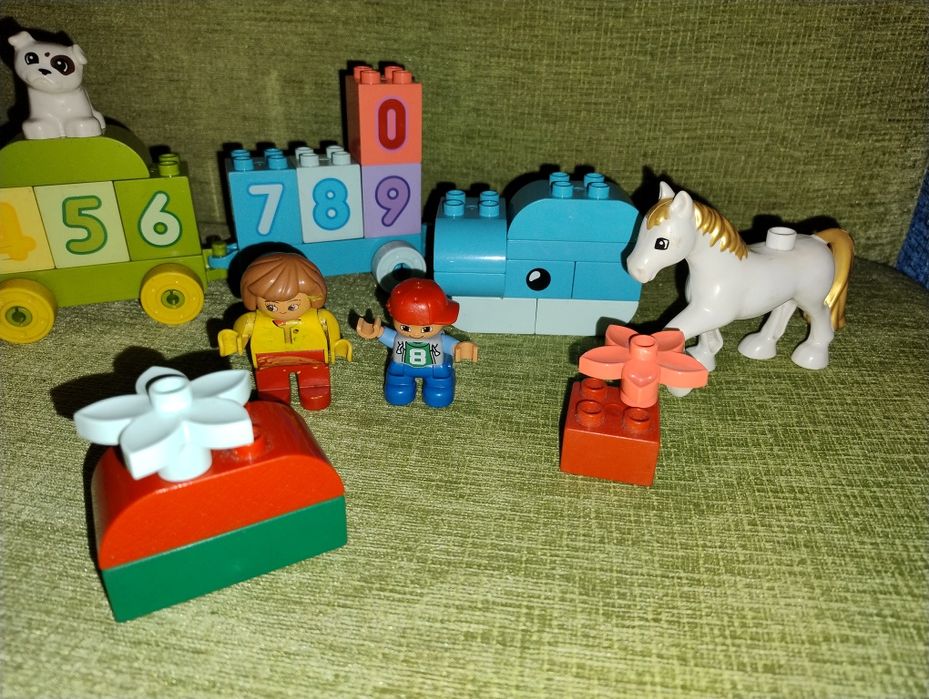LEGO Duplo pociąg cyferki zwierzątka 3w1 konik duży