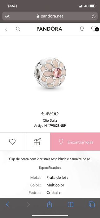 Conta pandora original do