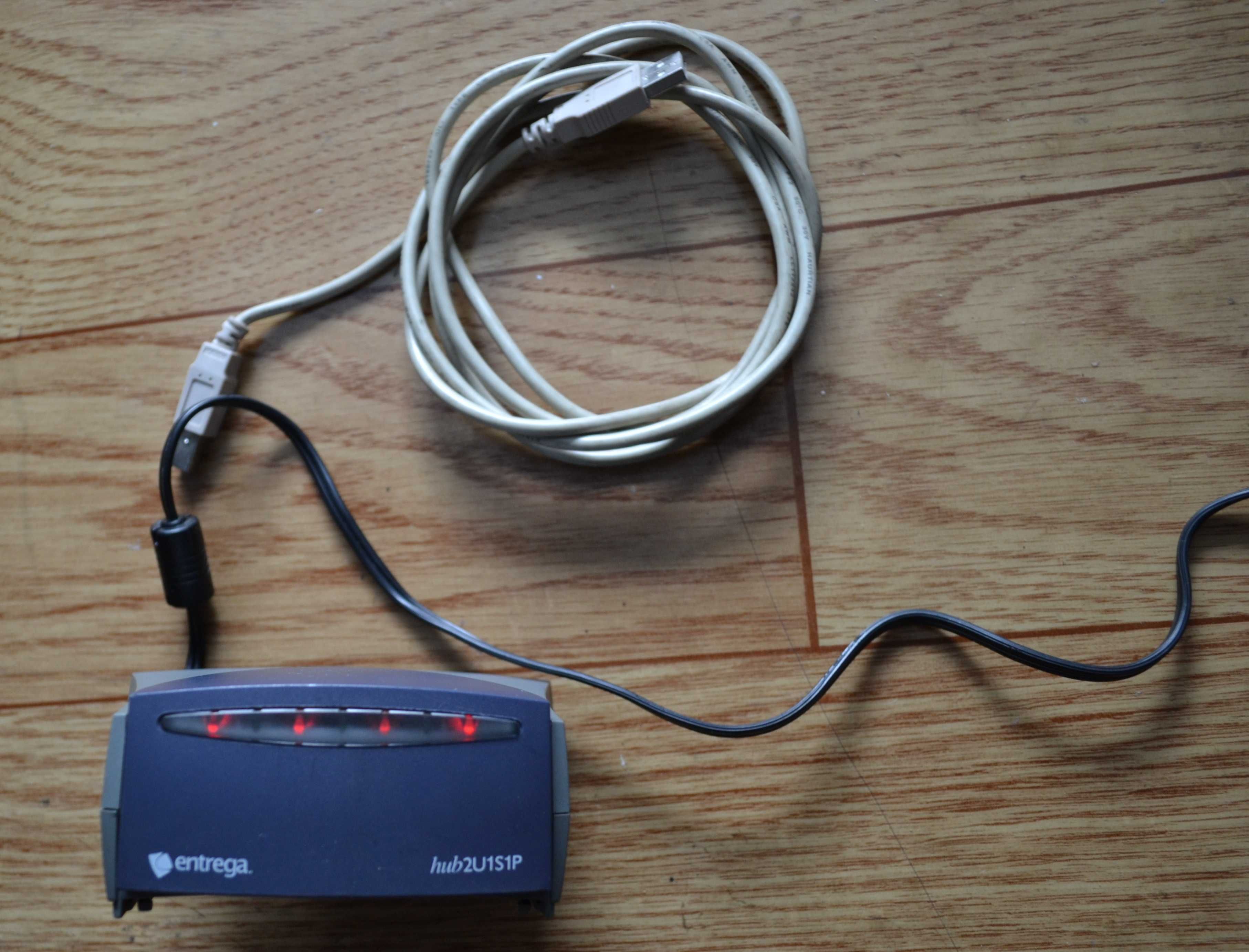 Entrega hub2U1S1P 4-portowy zewnętrzny hub USB/USB-LPT-COM