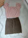 Spódnica jeans oliwka  mini