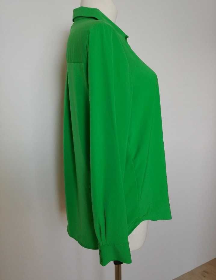H&M dłuższa zielona koszula damska