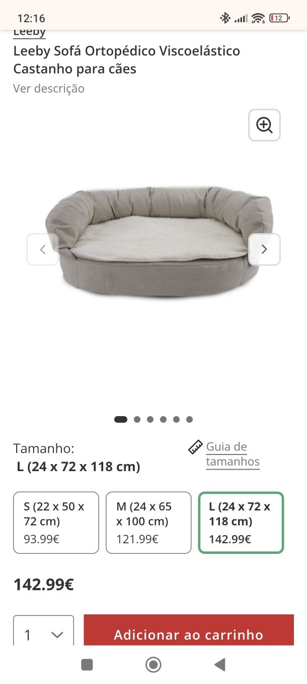 Cama Ortopédica Leeby - tam L NOVA