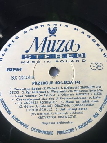 Winyl Przeboje 40-lecia Nagrania archiwalne składanka Polskich hitów