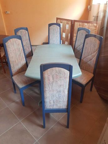 Komplet stół i  6 krzeseł