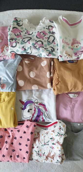Zestaw markowych bluzek dla dziewczynki r.110/116