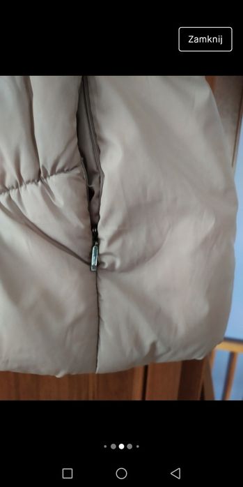 Kurtka damska zimowa marszczona beżowa rozm XL