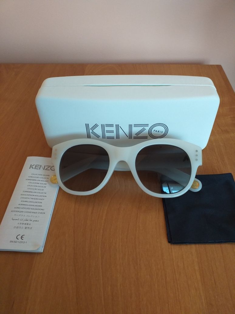 PREMIUM KENZO NOWE oryginalne okulary przeciwsłoneczne damskie białe