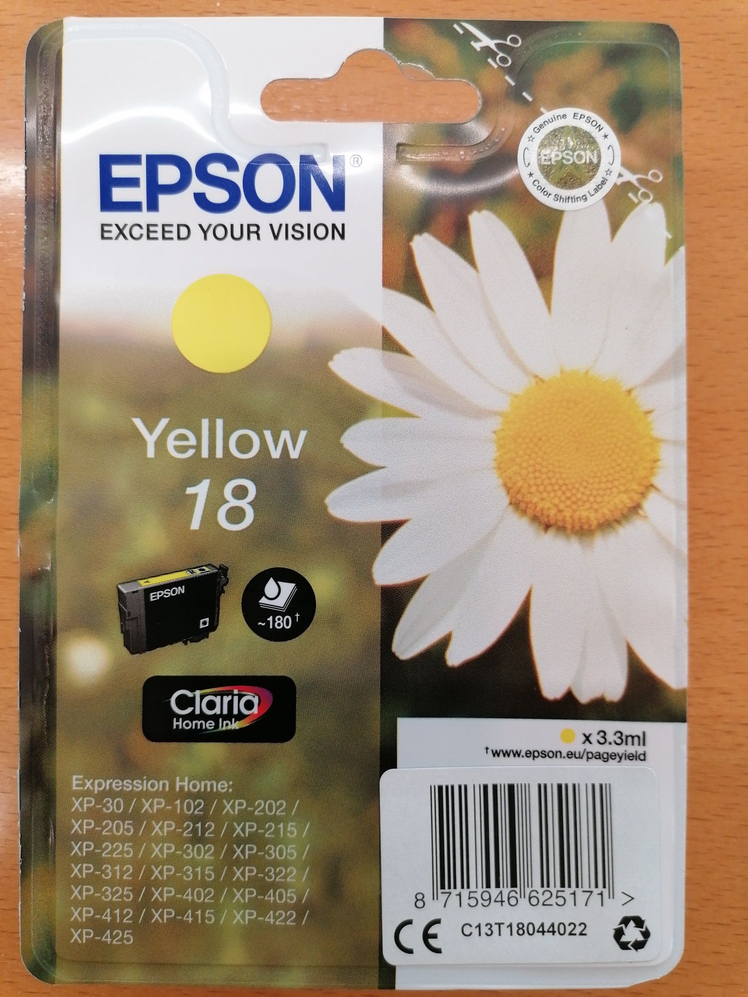 Tinteiro Epson 18 amarelo