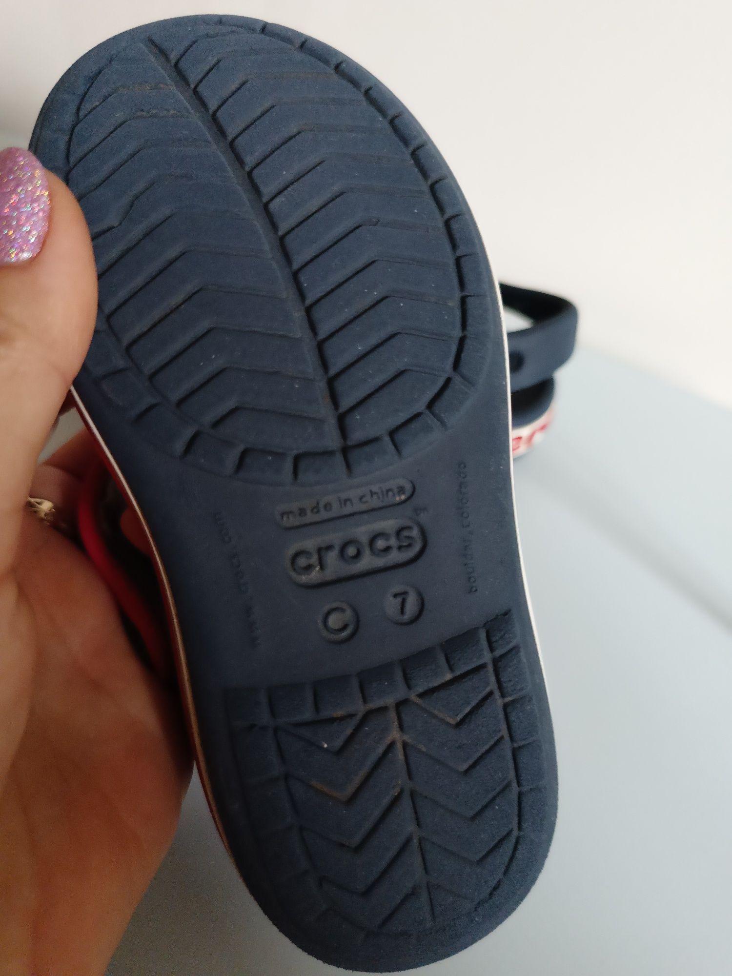 Sandały crocs c7 granatowo czerwone