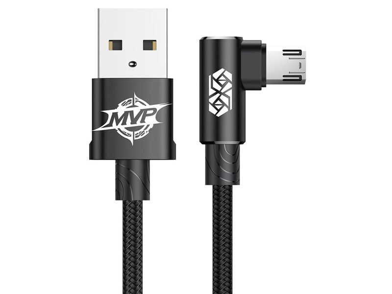 kabel baseus mvp elbow kątowy dwustronny micro usb 2m black