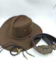 Kapelusz kowbojski cowboy country byk brązowy pas Bolo pasek western