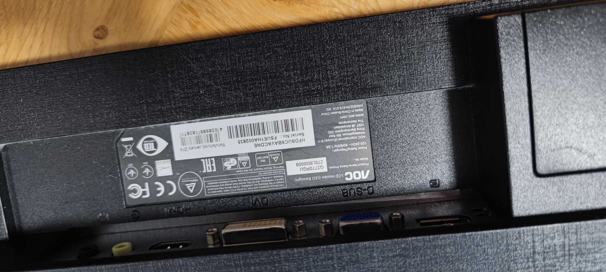 monitor 27" - AOC Q2770PQU czarny