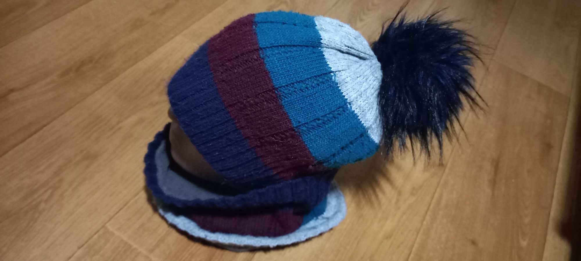 Комплект шапка и шарф зима на флисе на мальчика детская