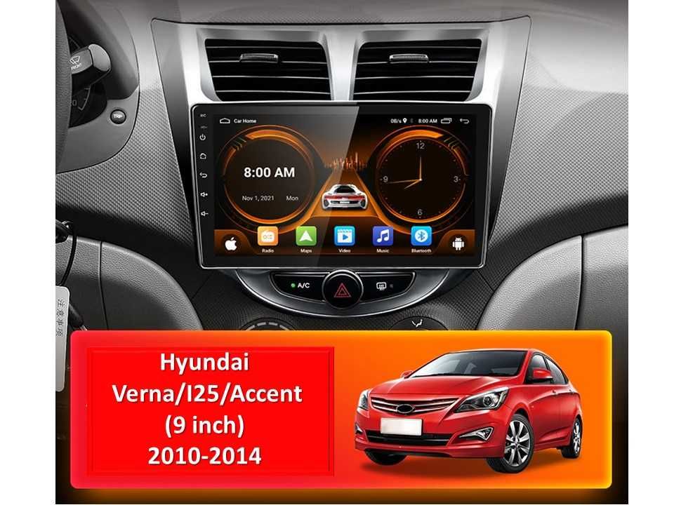 Radio samochodowe Android Hyundai VernaI-25Accent (9", silver) 2010-14